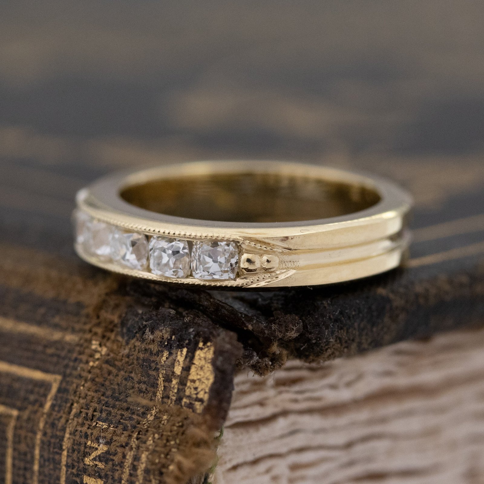 .58ctw Channel Set Old Mine Cut Diamond Band - Image 4