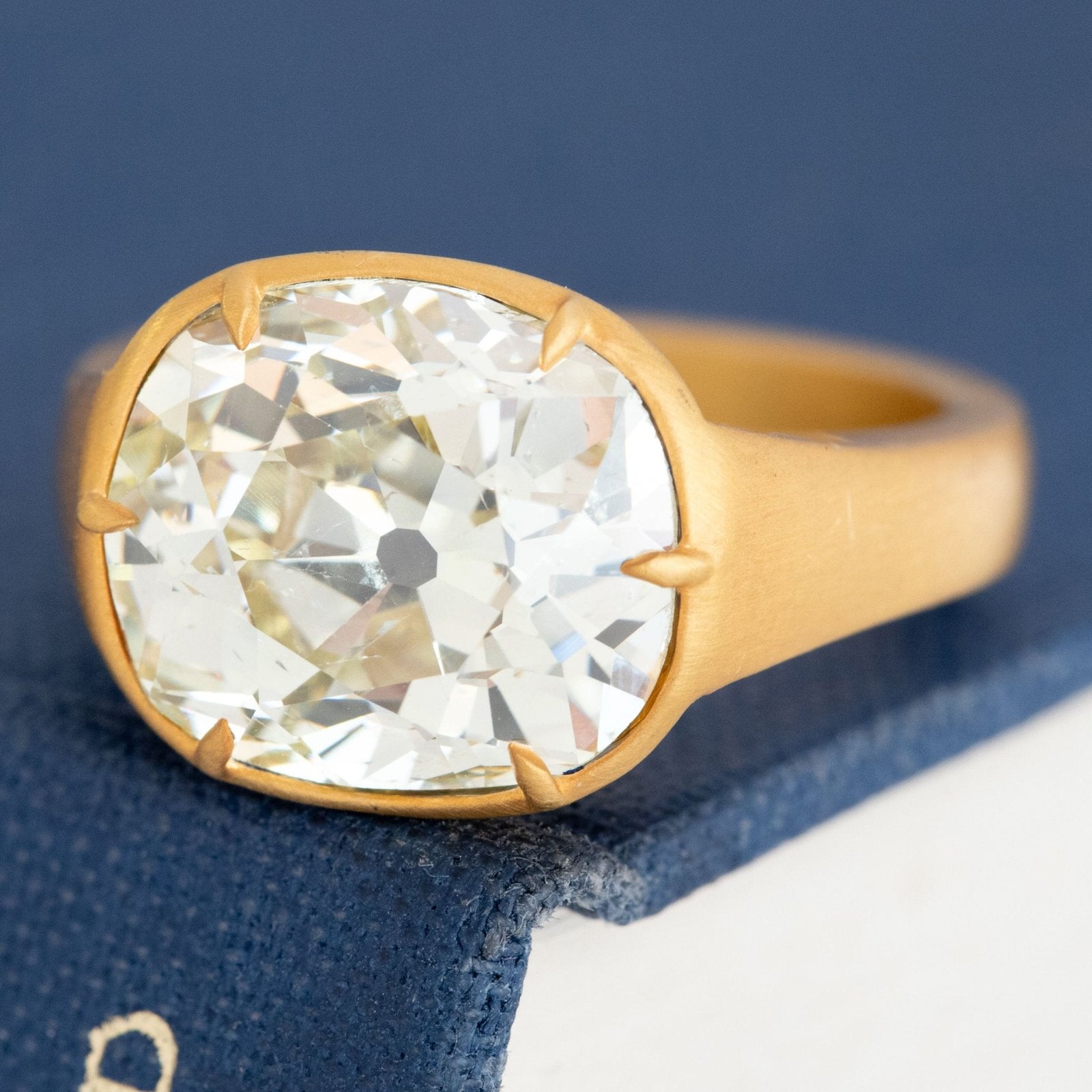 6.17ct Old Mine Cut Diamond Collet Solitaire, GIA - Image 4