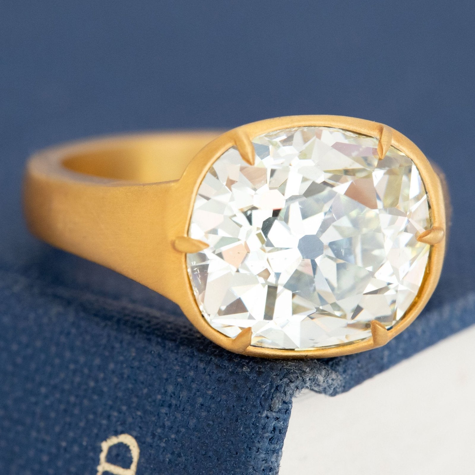 6.17ct Old Mine Cut Diamond Collet Solitaire, GIA - Image 3