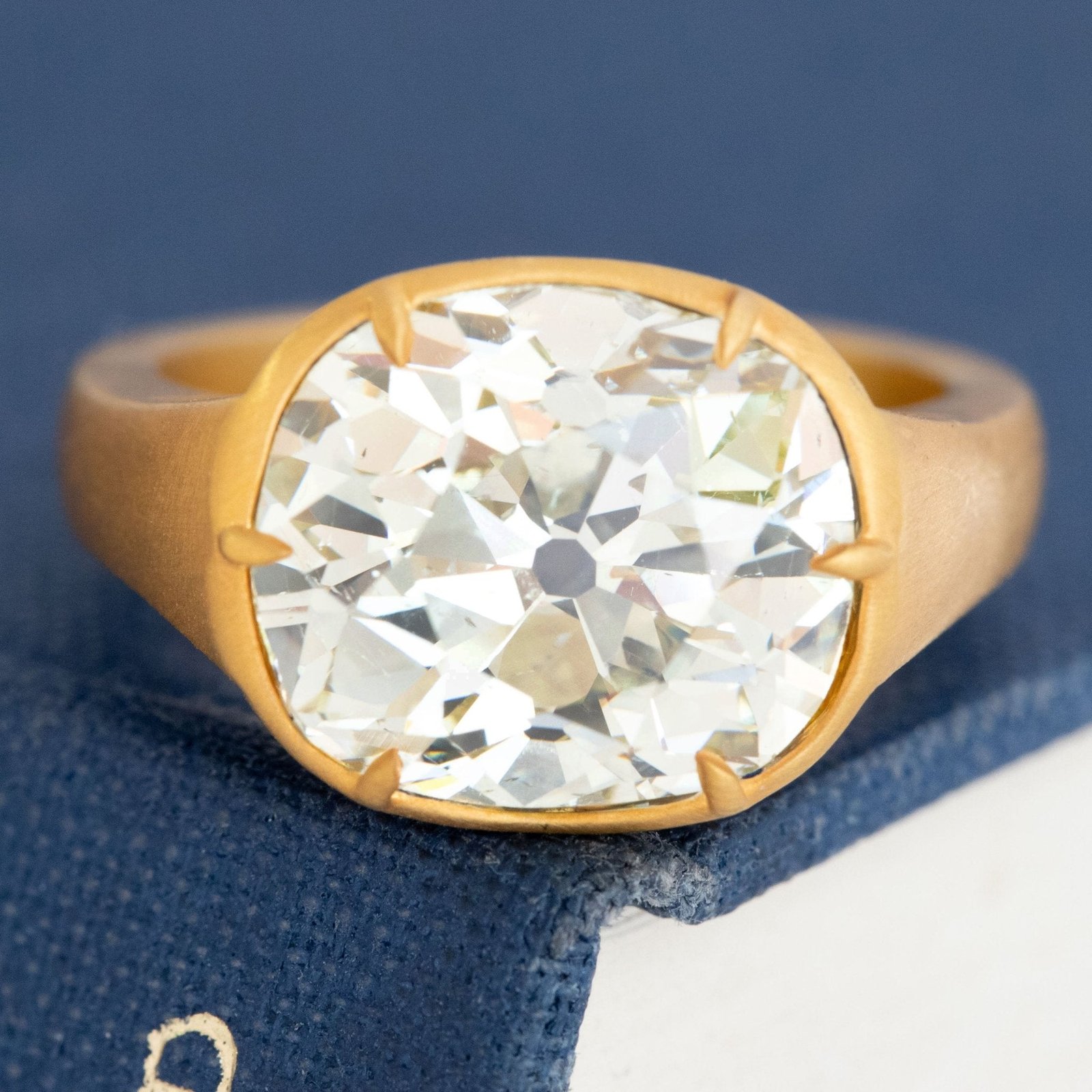 6.17ct Old Mine Cut Diamond Collet Solitaire, GIA