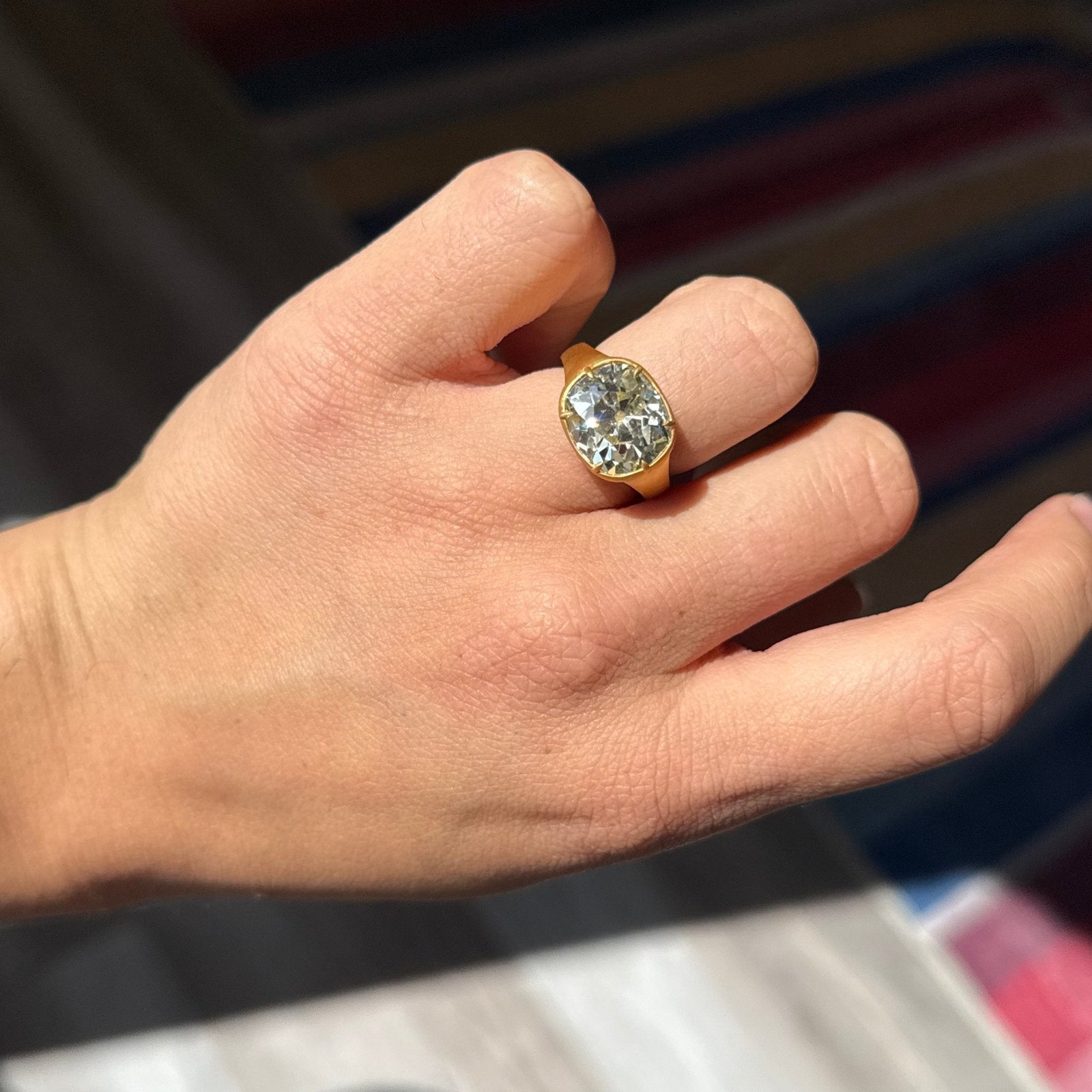 6.17ct Old Mine Cut Diamond Collet Solitaire, GIA - Image 2