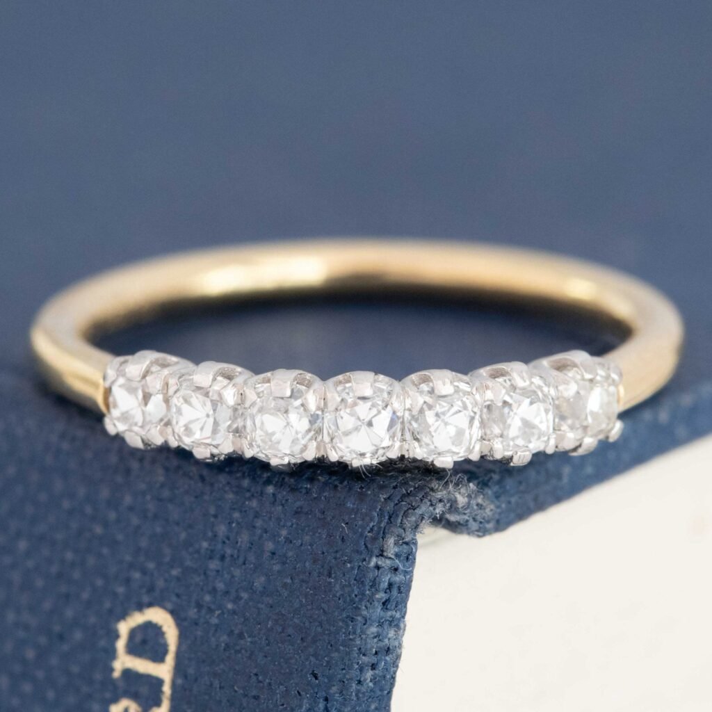 .63ctw Old Mine Cut Diamond Petite 7-Stone Band