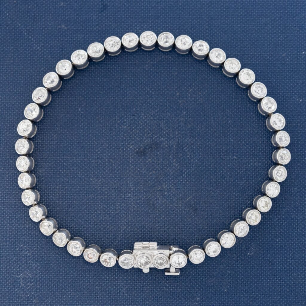 6.50ctw Old European Cut Diamond Bezel Tennis Bracelet