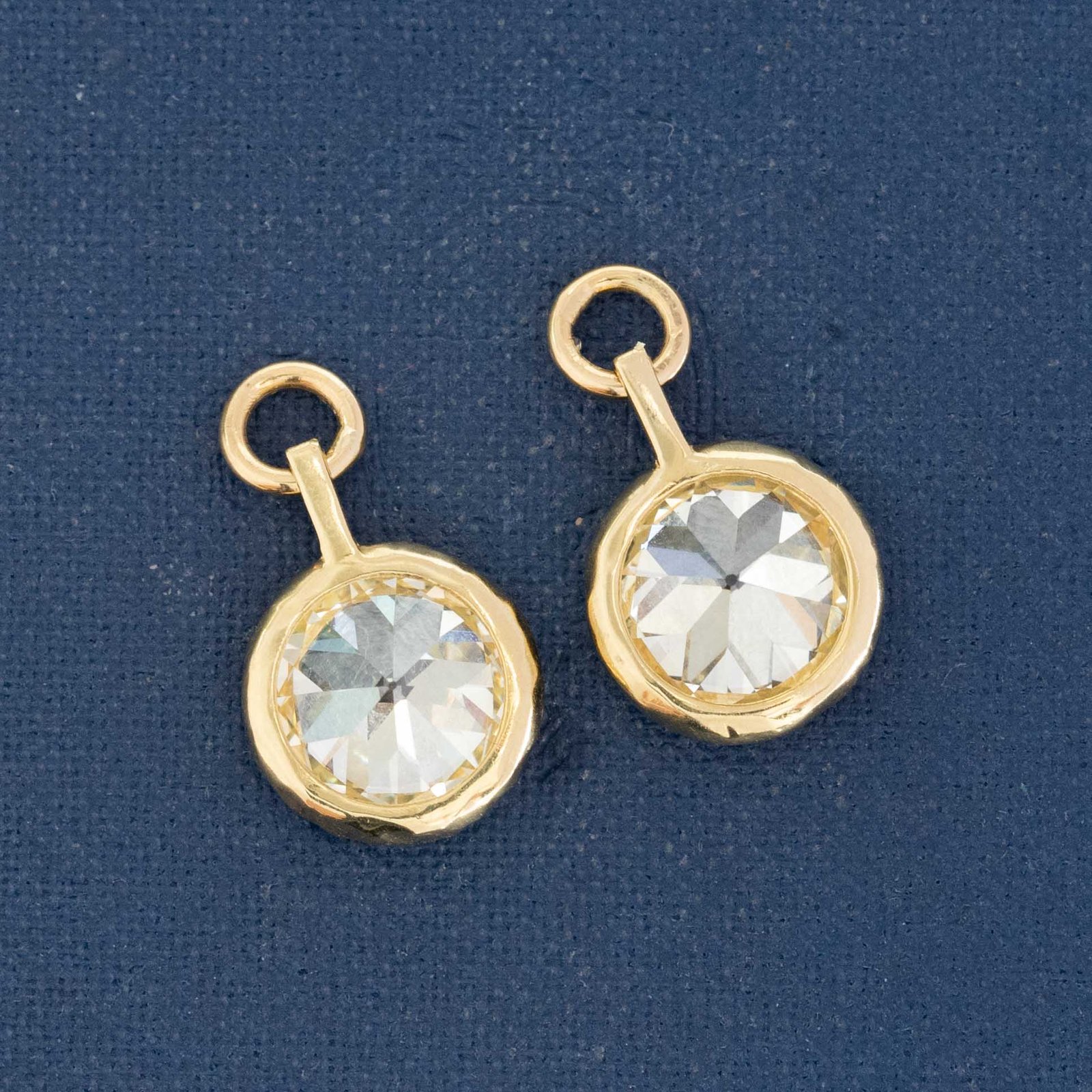 6.51ctw Old European Cut Diamond Bezel Earring "Charms", GIA - Image 4