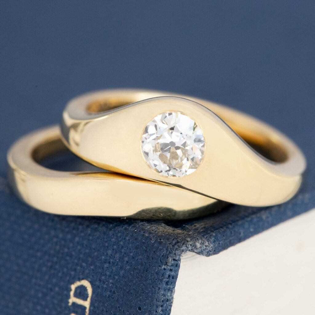 .65ct Old European Cut Diamond Wedding Set, GIA