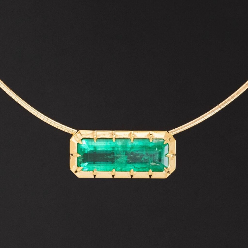 5.84ct Emerald Collet Slider Pendant, GIA