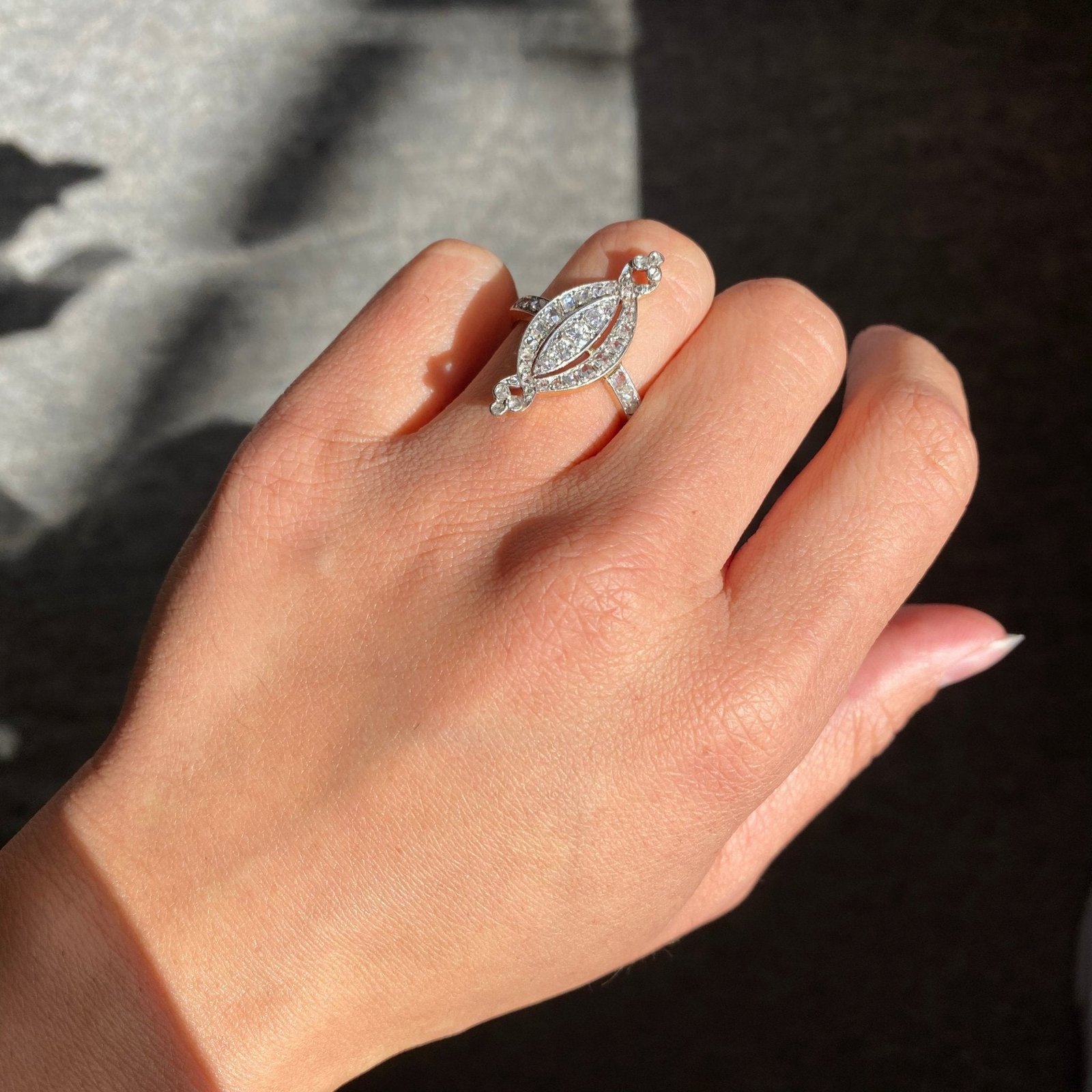 .68ctw Edwardian Diamond Navette Dinner Ring - Image 2