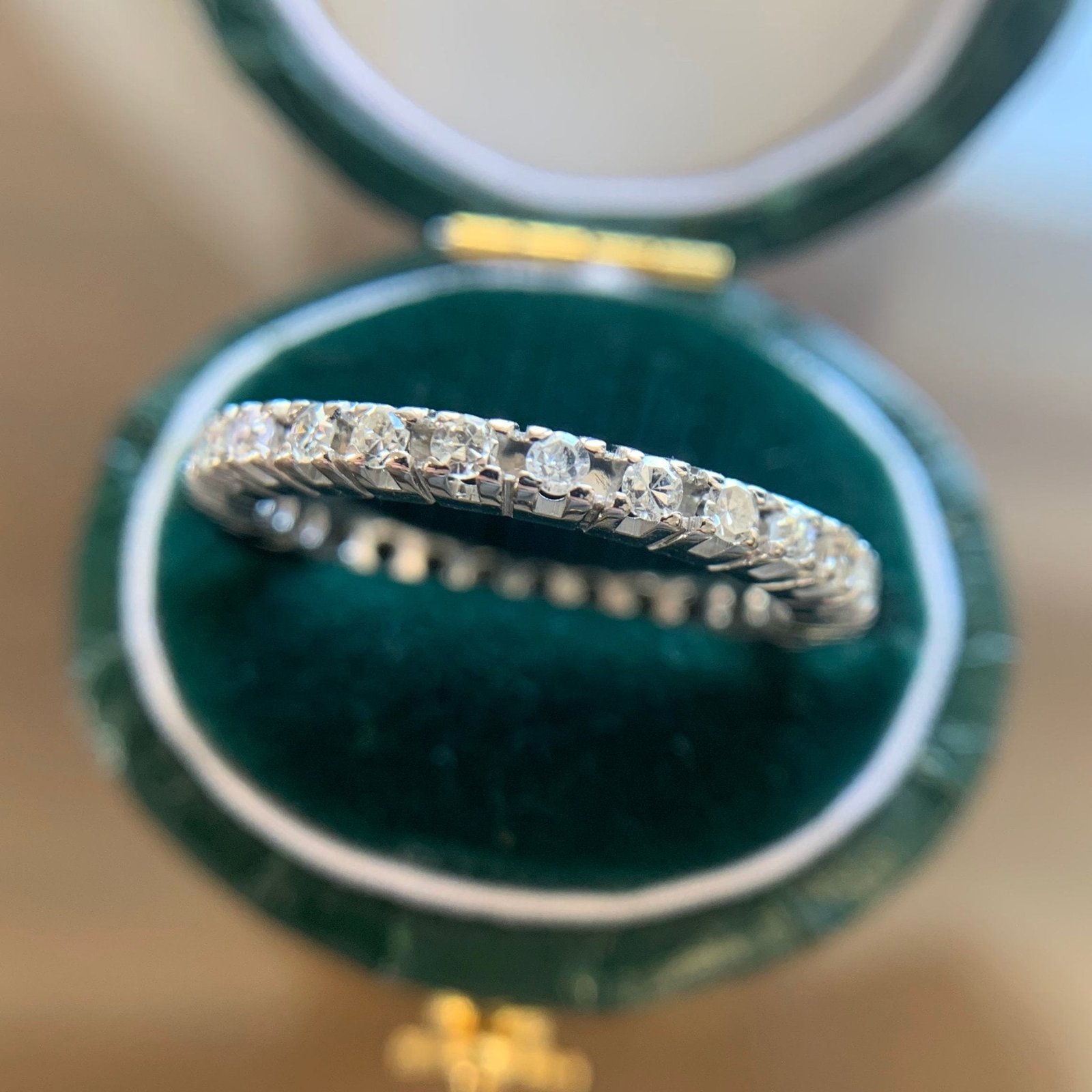 .68ctw Vintage Single Cut Diamond Eternity Band - Image 5