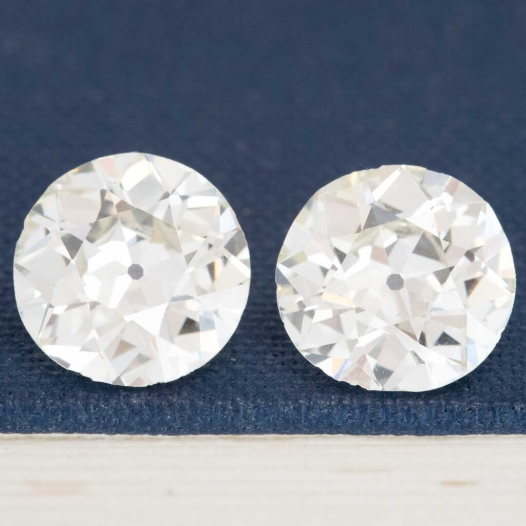 7.00ct Old European Cut Diamond Pair, GIA N