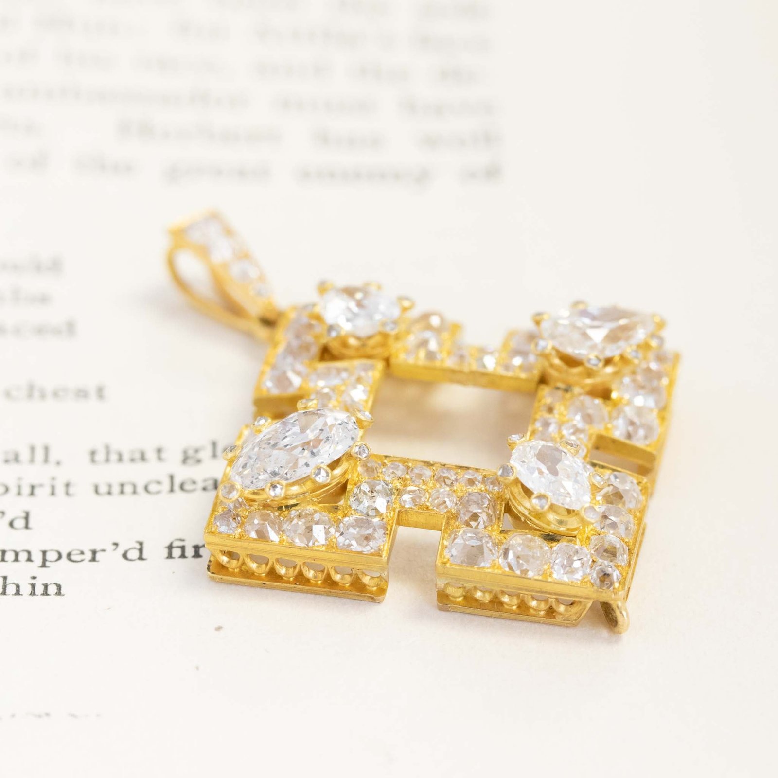 7.06ctw Victorian Diamond Cross Motif Pendant - Image 2