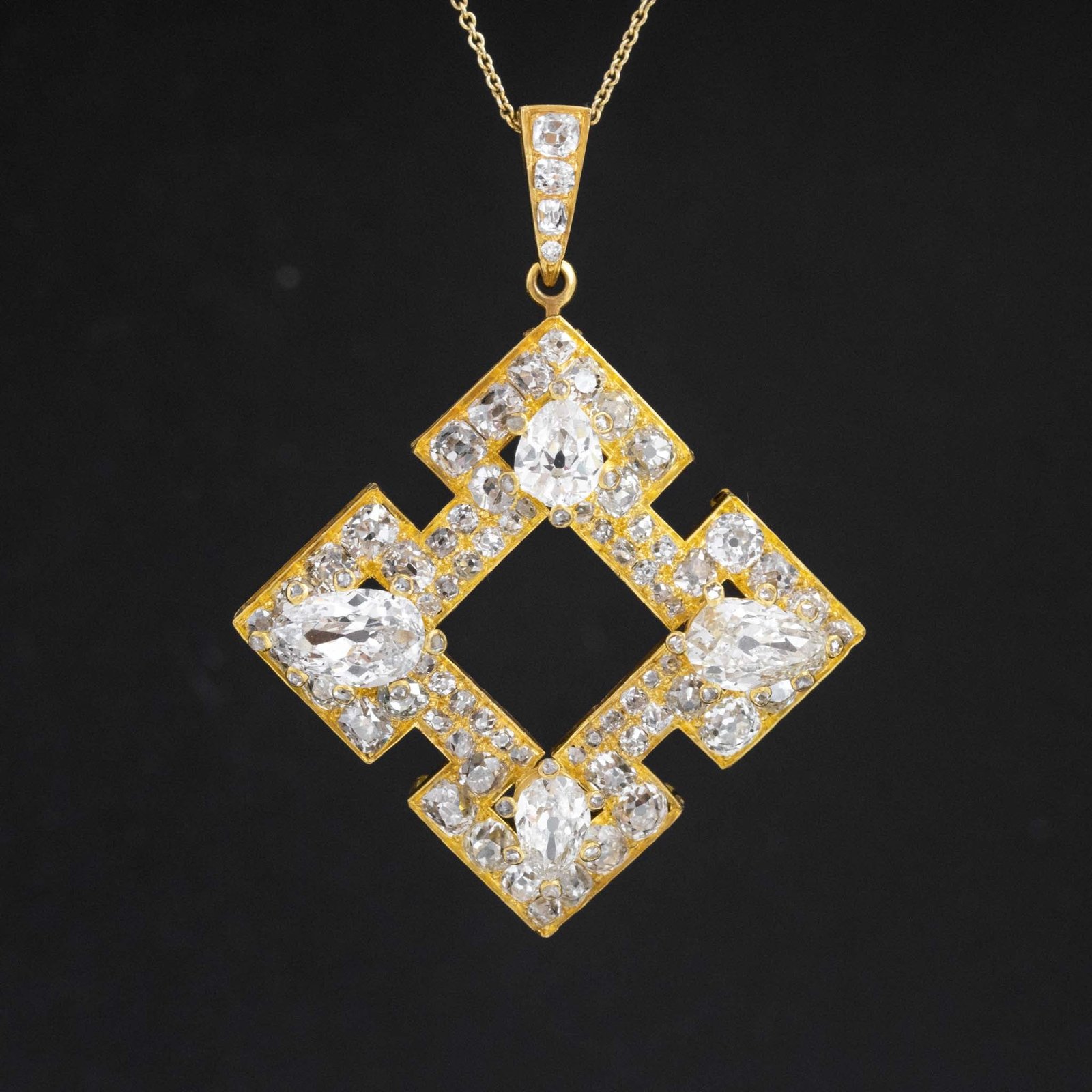 7.06ctw Victorian Diamond Cross Motif Pendant