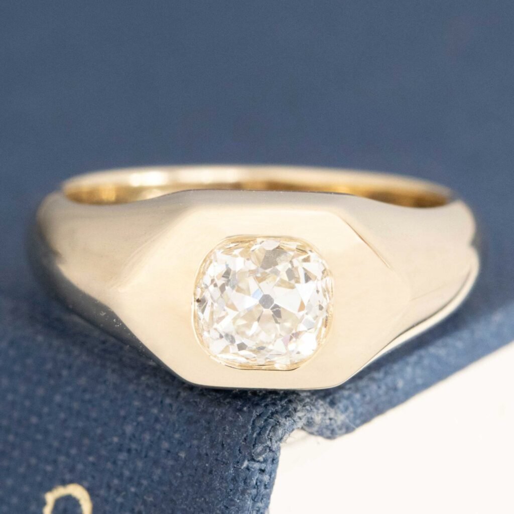.70ct Old Mine Cut Diamond Signet Ring