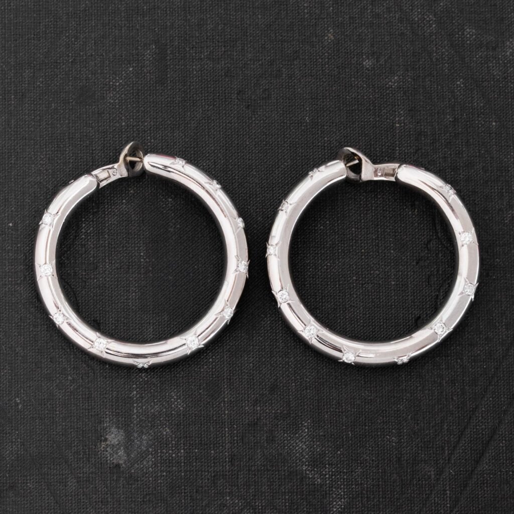 .70ctw Diamond Hoop Earrings, by Chaumet Paris