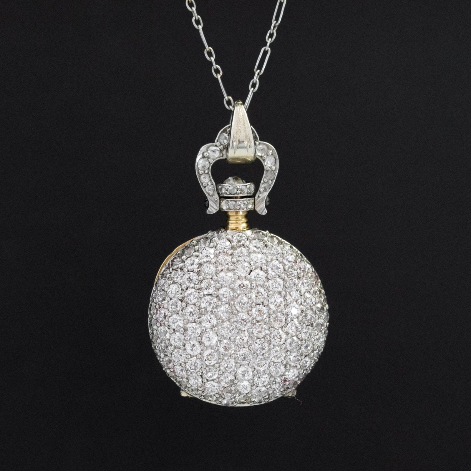 7.54ctw Edwardian Diamond Pendant Watch - Image 2