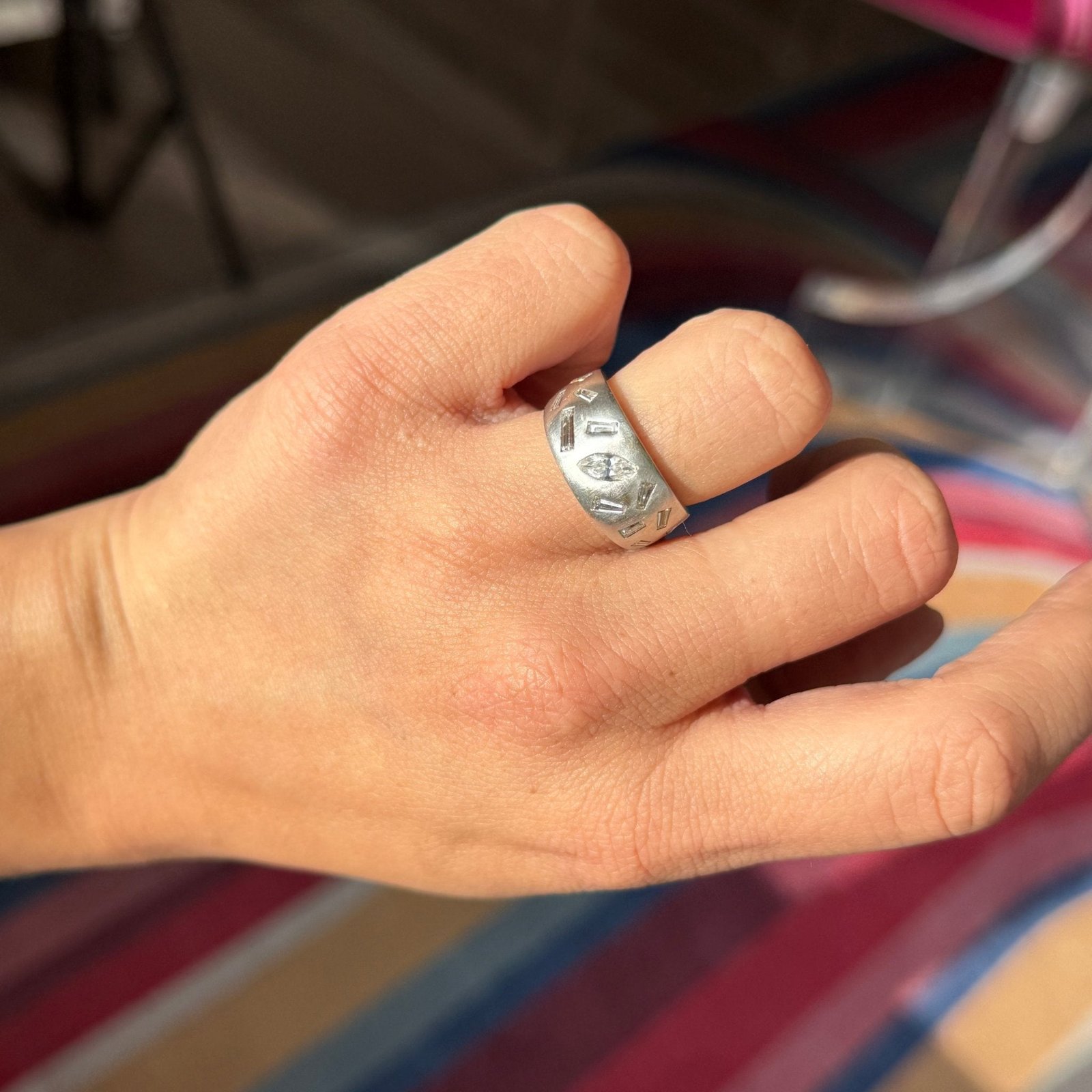 .77ctw Vintage Marquise & Baguette Mixed Cut Diamond Band - Image 2