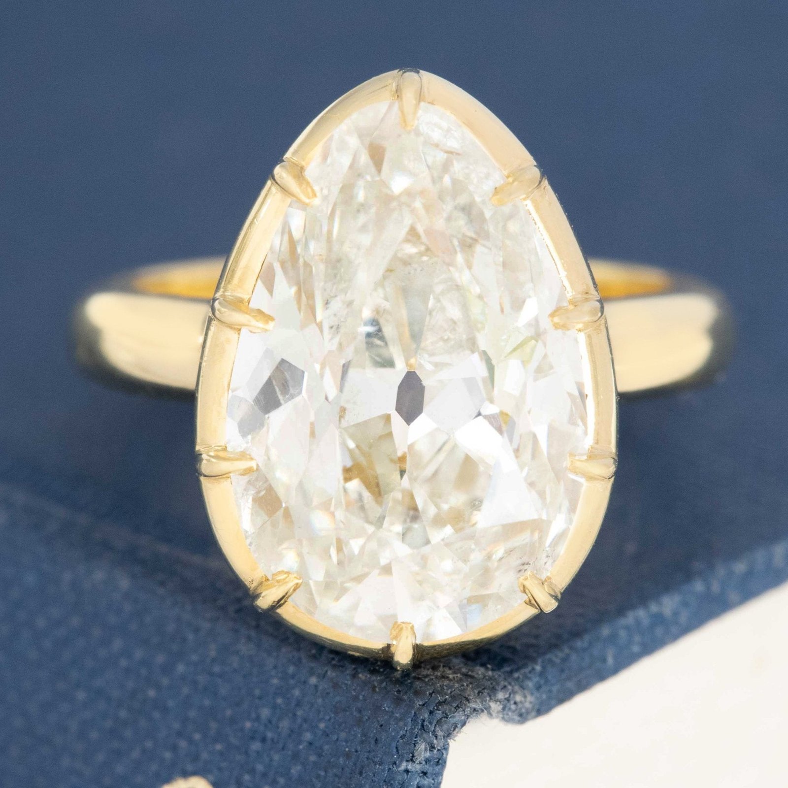 8.04ct Pear Cut Diamond Collet Solitaire, IGI