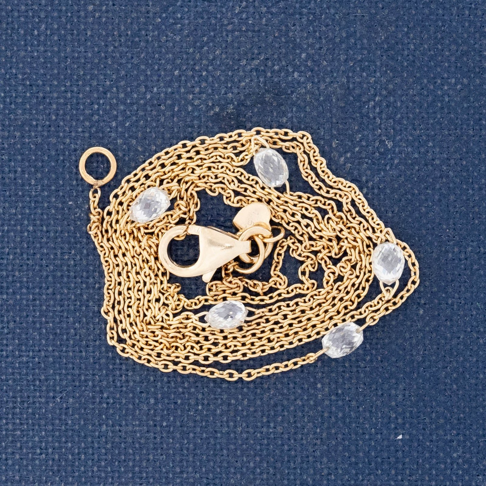 .81ctw Briolette Cut Diamond Station Necklace - Image 5