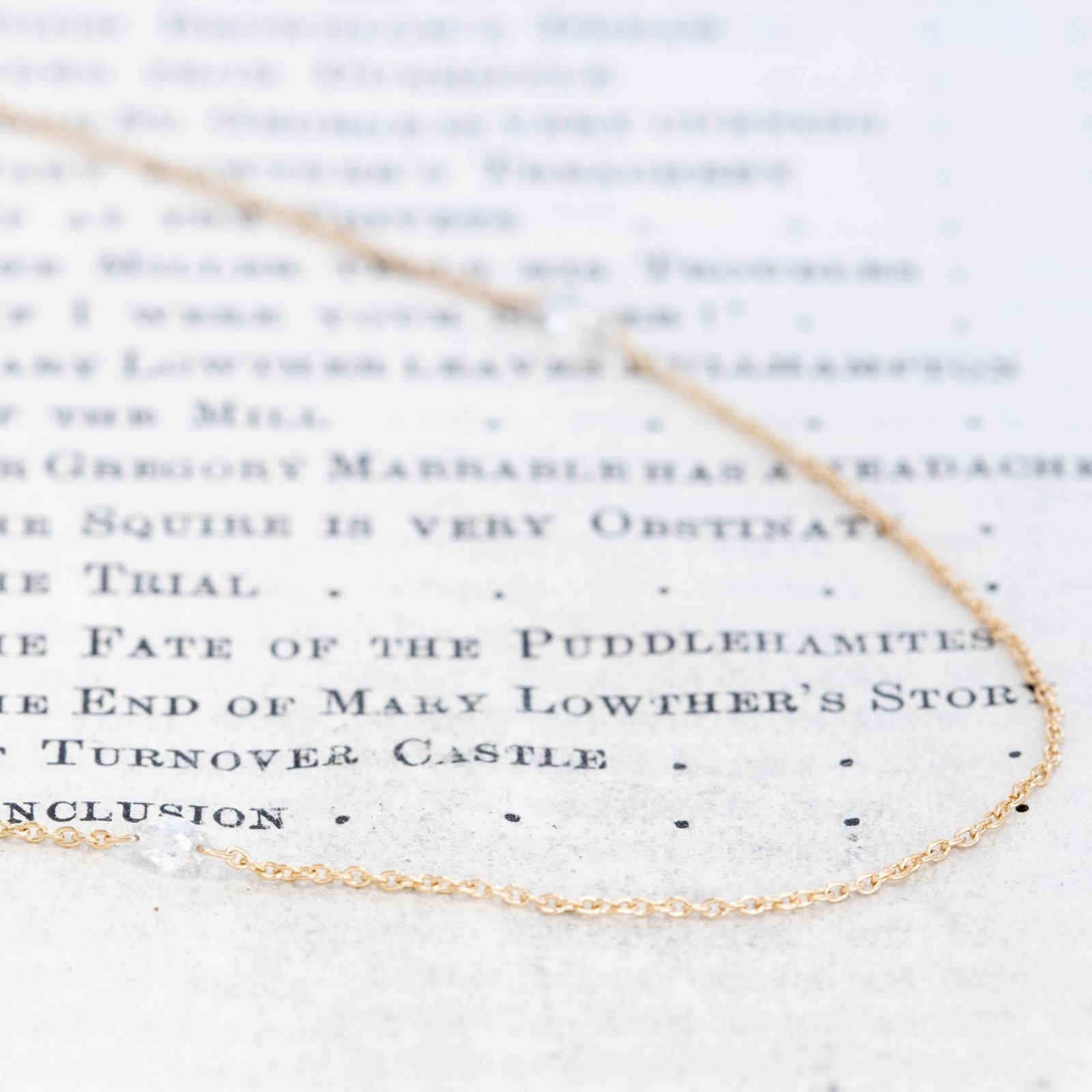 .81ctw Briolette Cut Diamond Station Necklace - Image 3