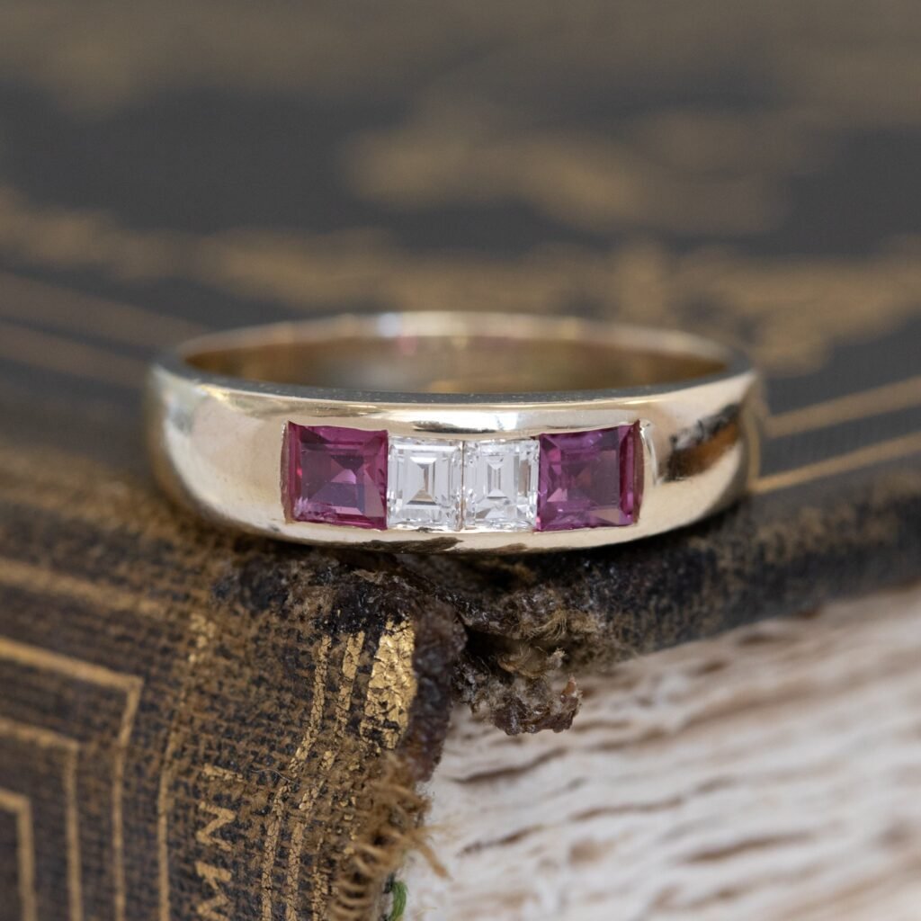 .81ctw Ruby & Diamond Band, 14kt Yellow Gold
