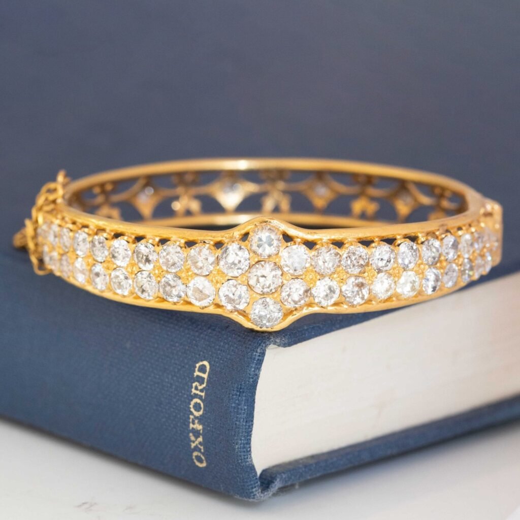 8.30ctw Victorian Old European Cut Diamond Cluster Bangle