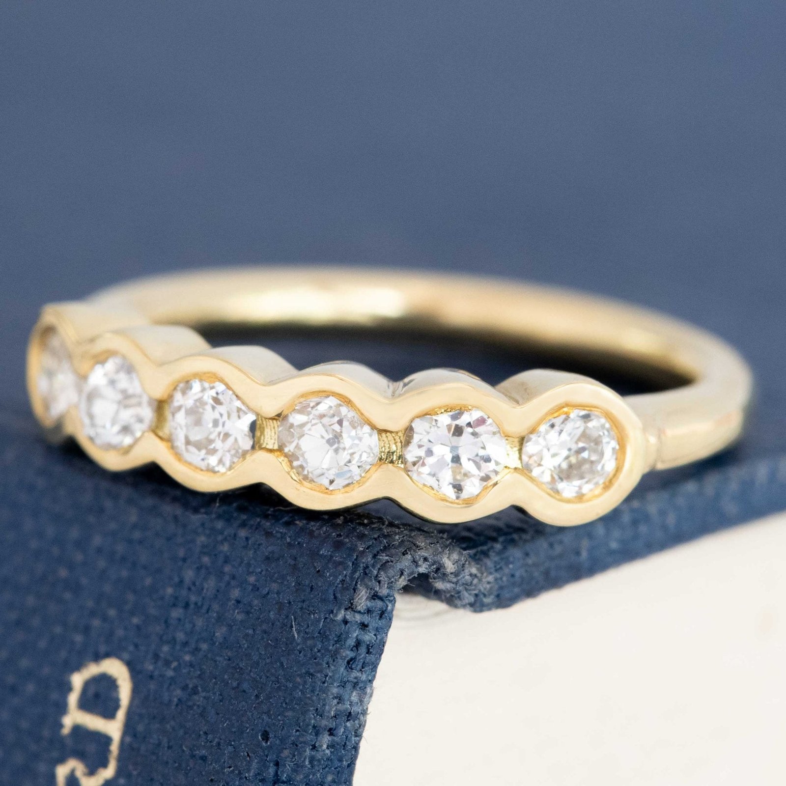 .84ctw Old European Cut Diamond 6-Stone Bezel Band - Image 4