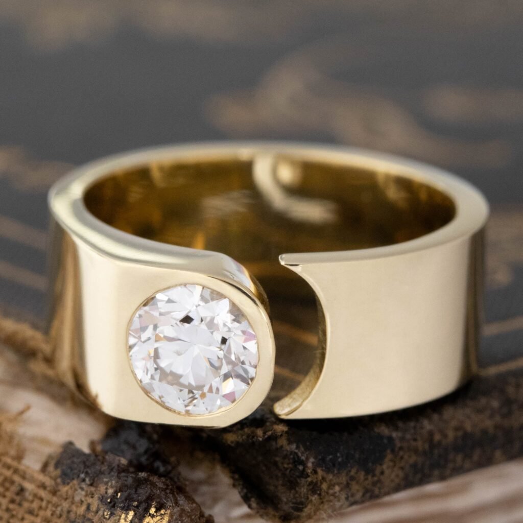 .87ct Transitional Cut Diamond Open Cigar Band