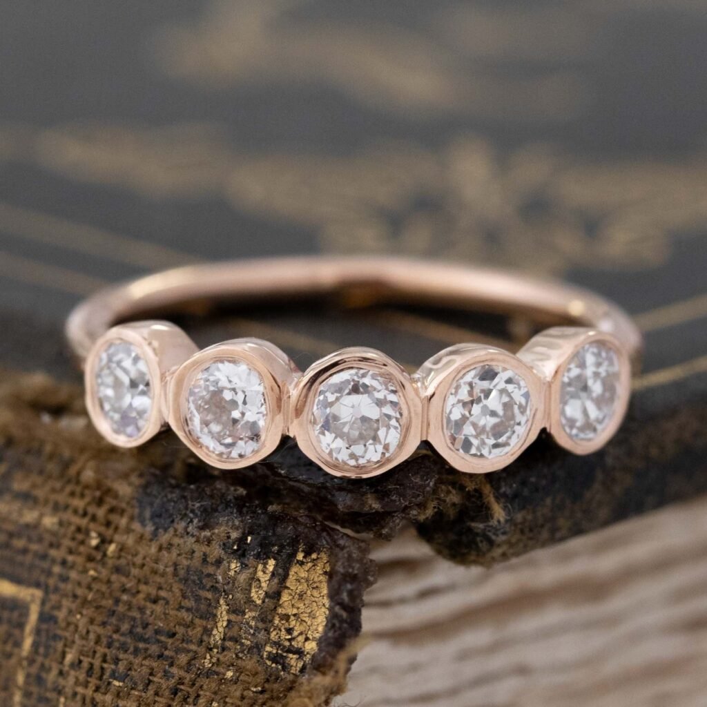 .89ctw Old European Cut Diamond 5-Stone Bezel Band