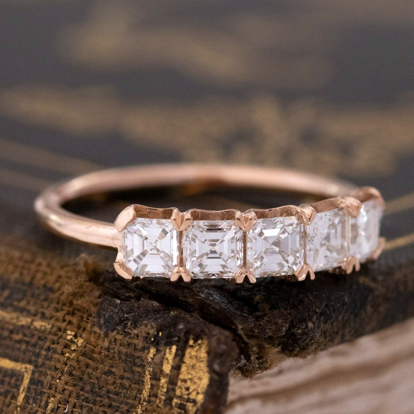 .90ctw Asscher Cut Diamond 5-Stone Band - Image 3