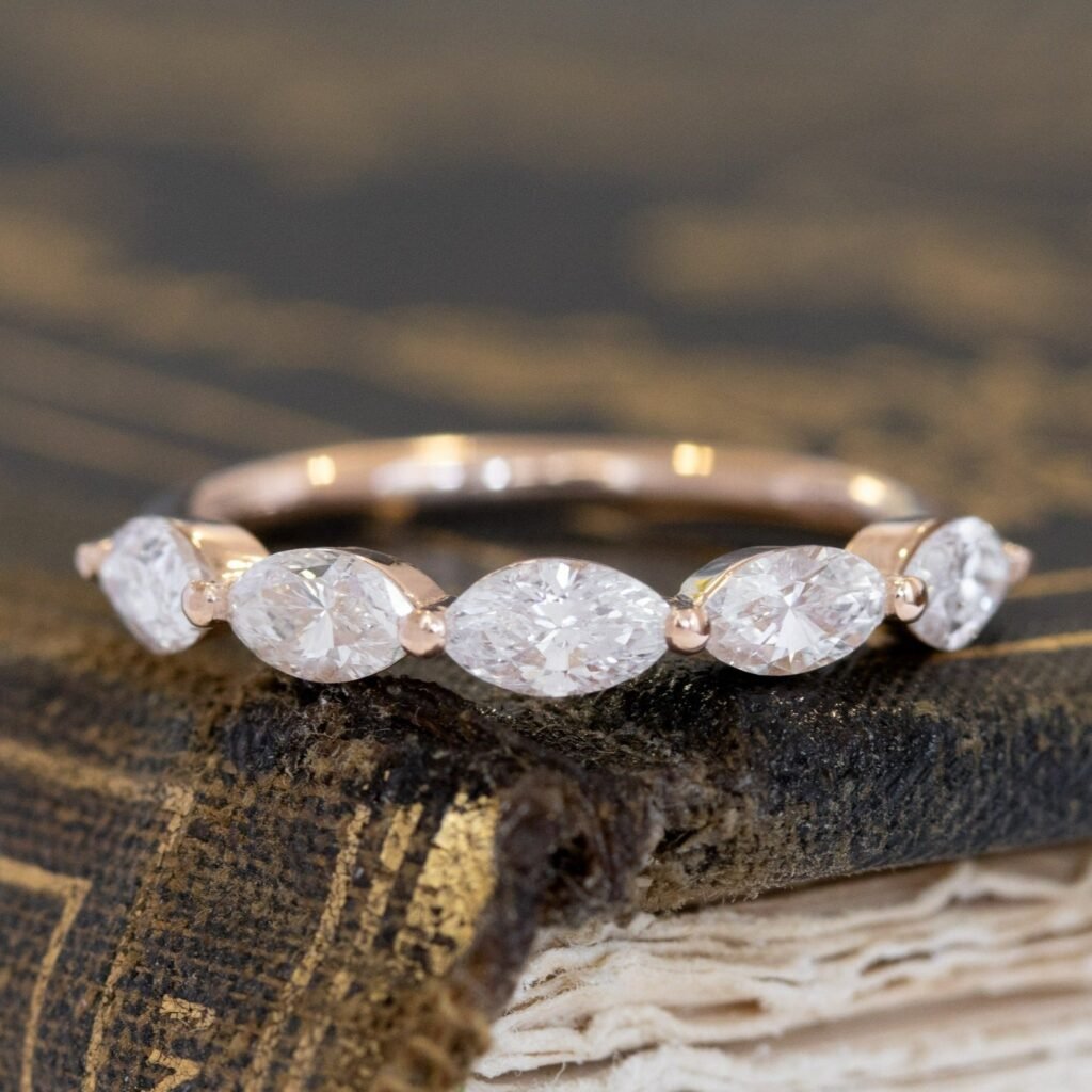 .90ctw Marquise Cut 5-Stone Diamond Band