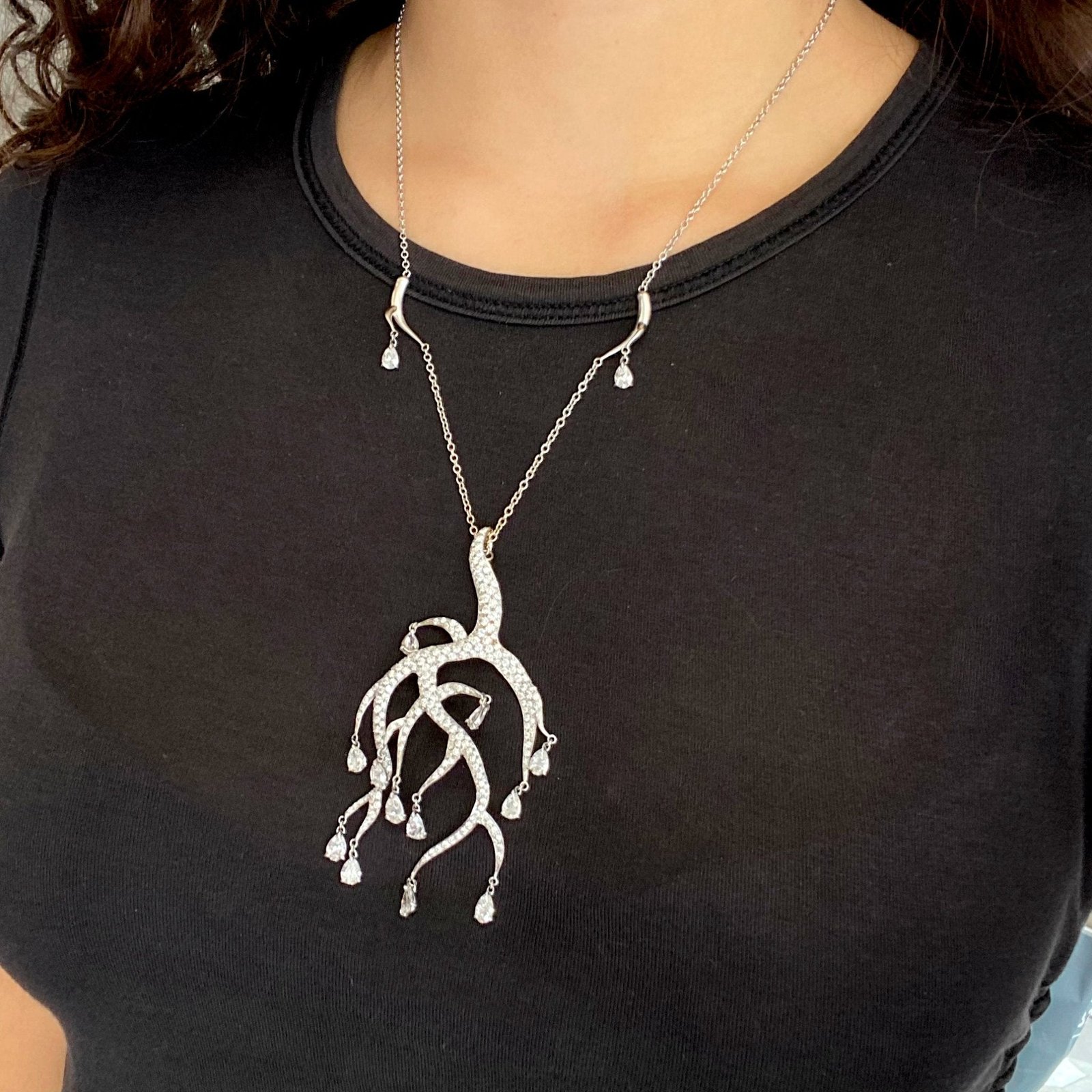 9.25ctw Wilfredo Rosado Diamond Branch Necklace - Image 2