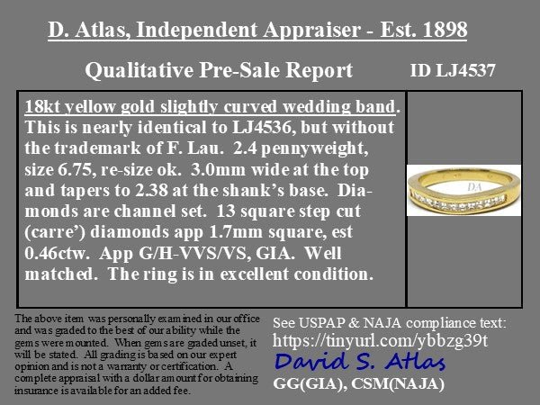 .92ctw Vintage Carre Cut Diamond Curved Stacker Bands - Image 3