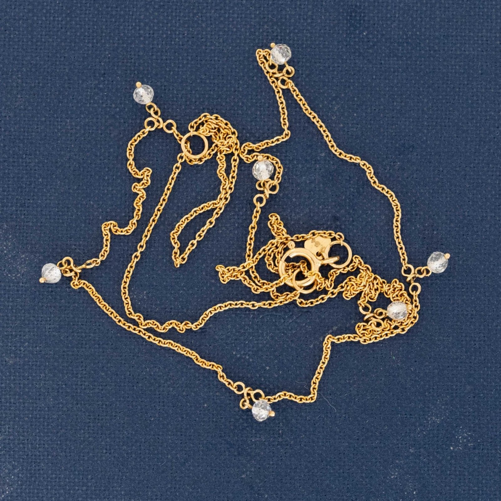 .94ctw Round Briolette Cut Diamond Station Necklace - Image 3