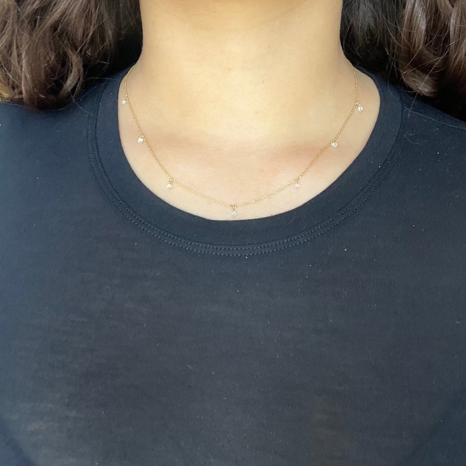 .94ctw Round Briolette Cut Diamond Station Necklace - Image 2