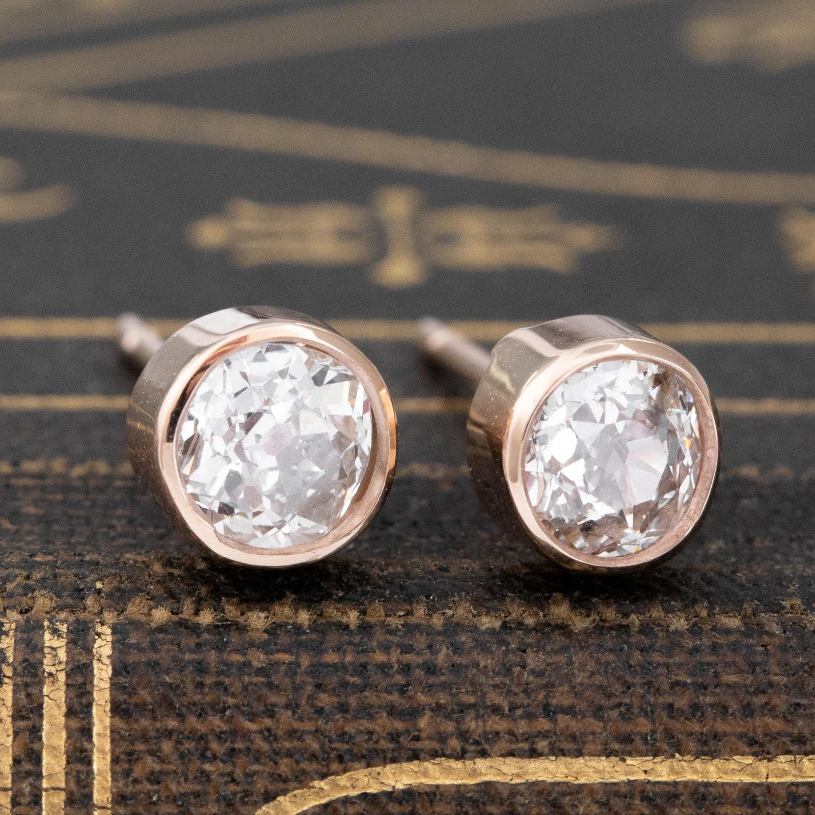 .97ctw Old European Cut Diamond Stud Earrings - Image 3