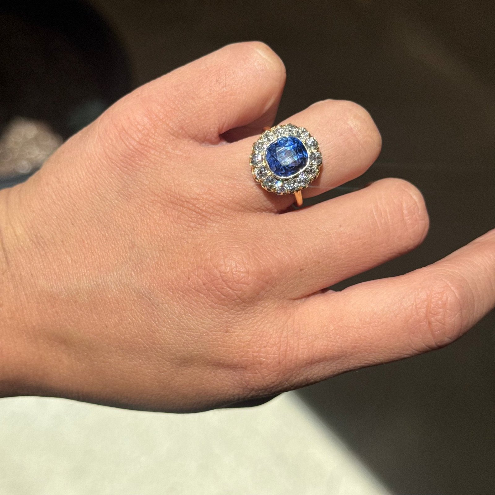 9.90ctw Victorian Diamond & Sapphire Cluster Ring - Image 2