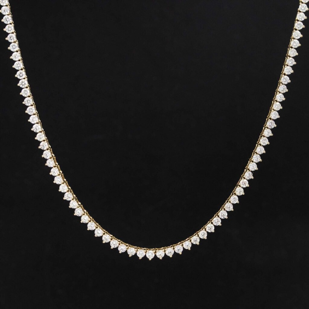 9.95ctw Round Brilliant Cut Diamond Tennis Necklace