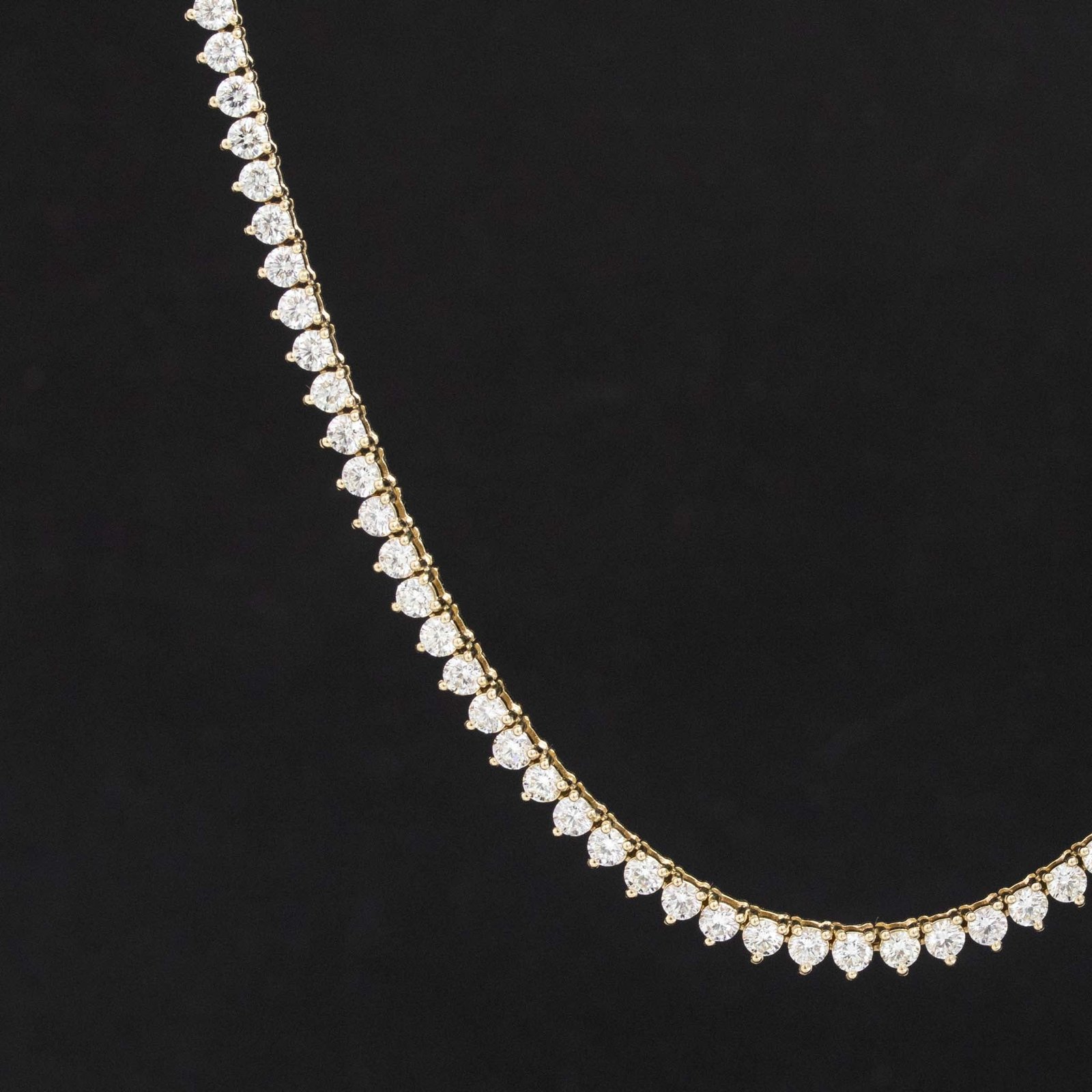 9.95ctw Round Brilliant Cut Diamond Tennis Necklace - Image 3