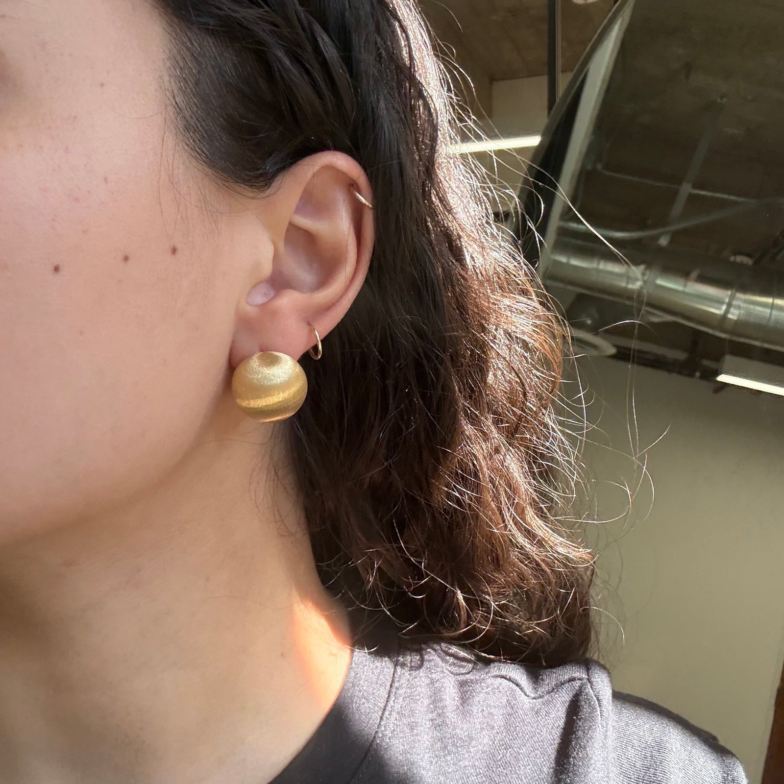 Vintage Florentine Sphere Earrings, Italian - Image 2