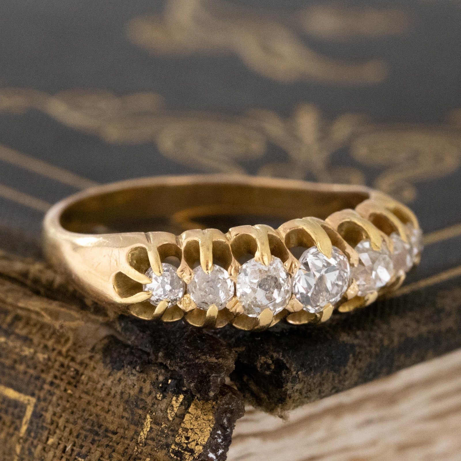 .74ctw Antique 7-Stone Diamond Band, English - Image 3