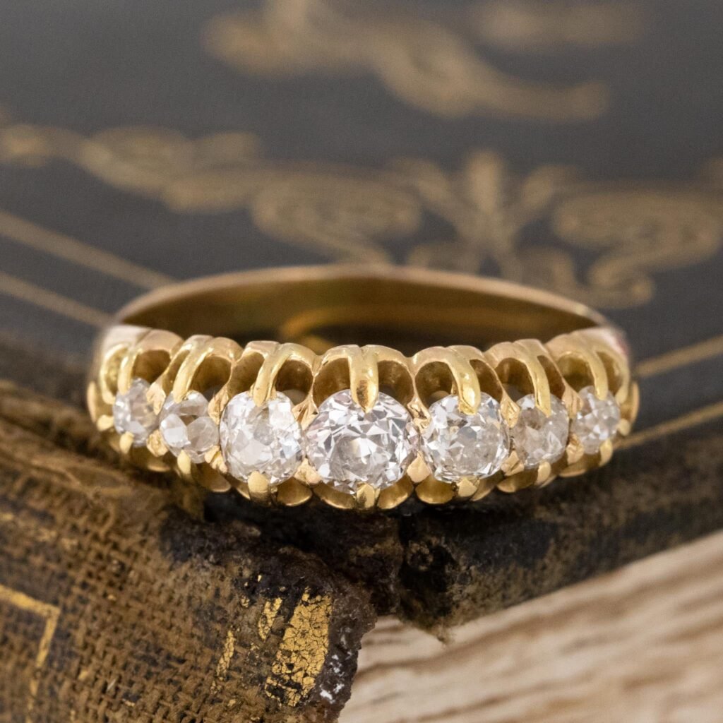 .74ctw Antique 7-Stone Diamond Band, English