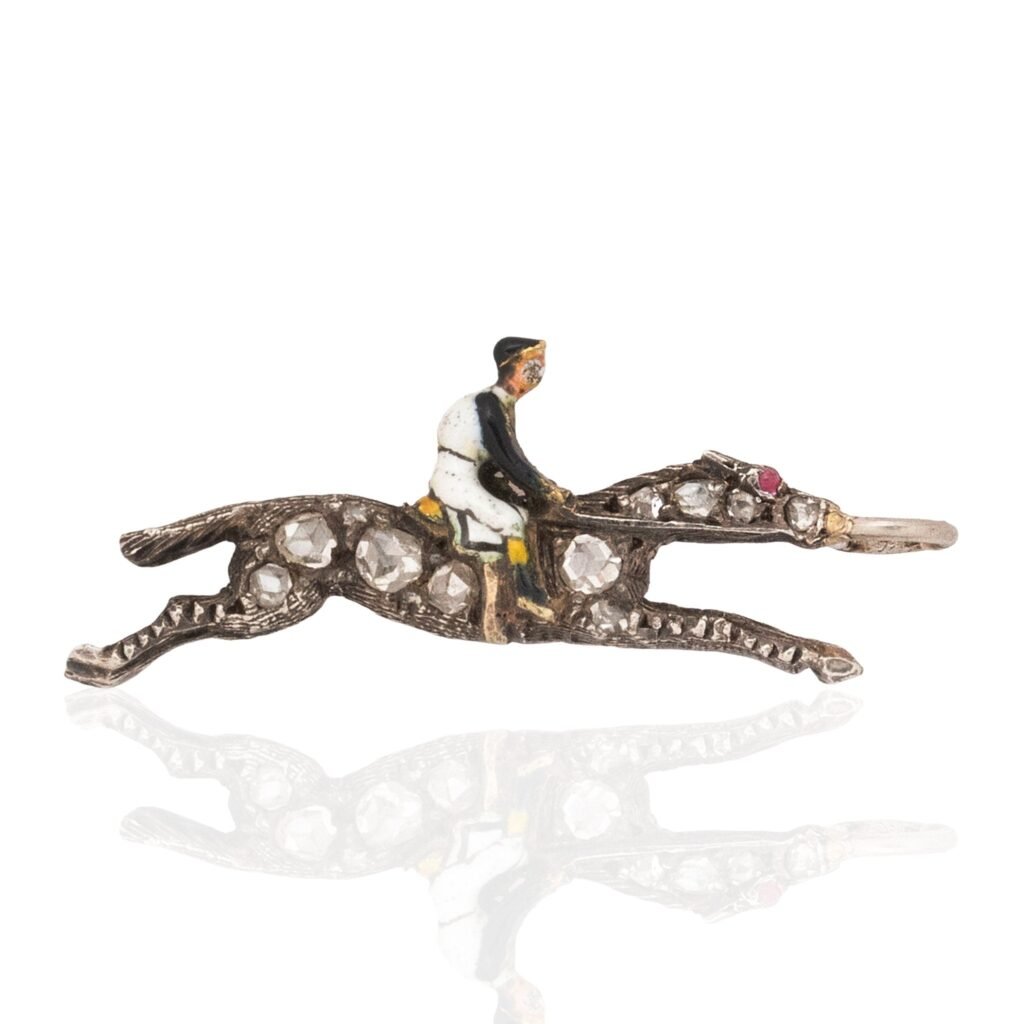 Antique Diamond & Enamel Jockey Charm
