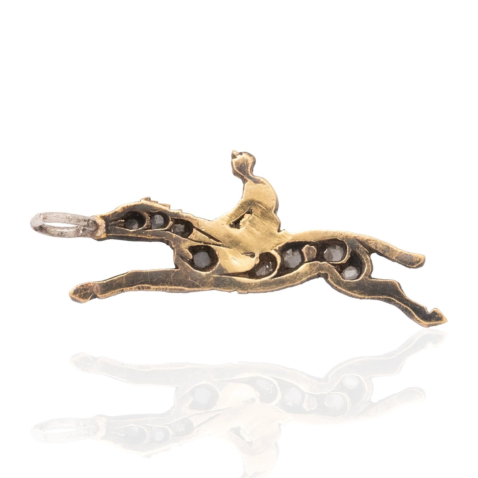 Antique Diamond & Enamel Jockey Charm - Image 4