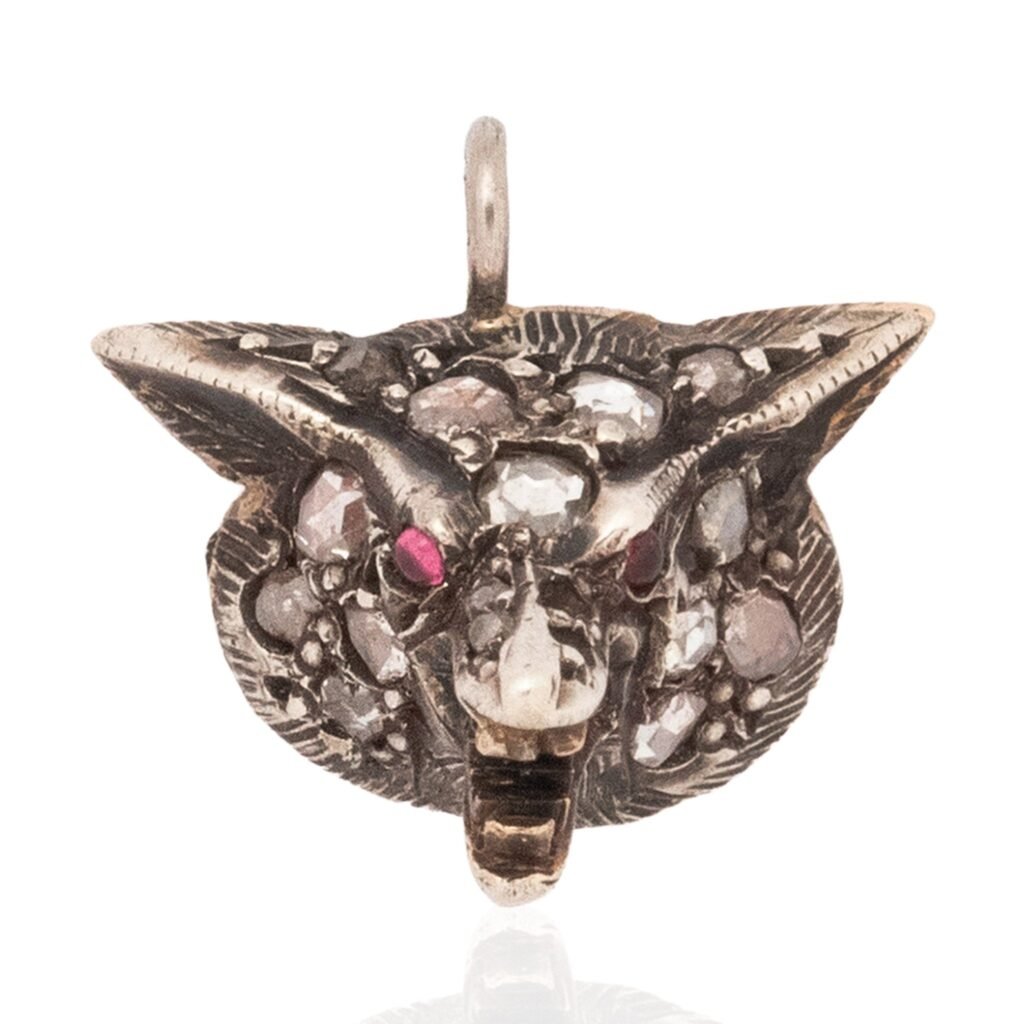Antique Diamond Fox Charm