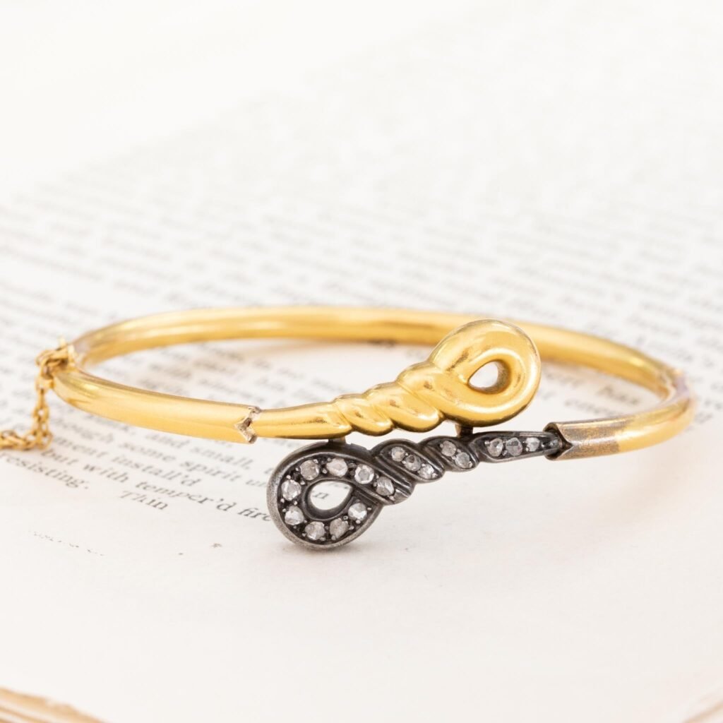Antique Diamond Knot Bangle French