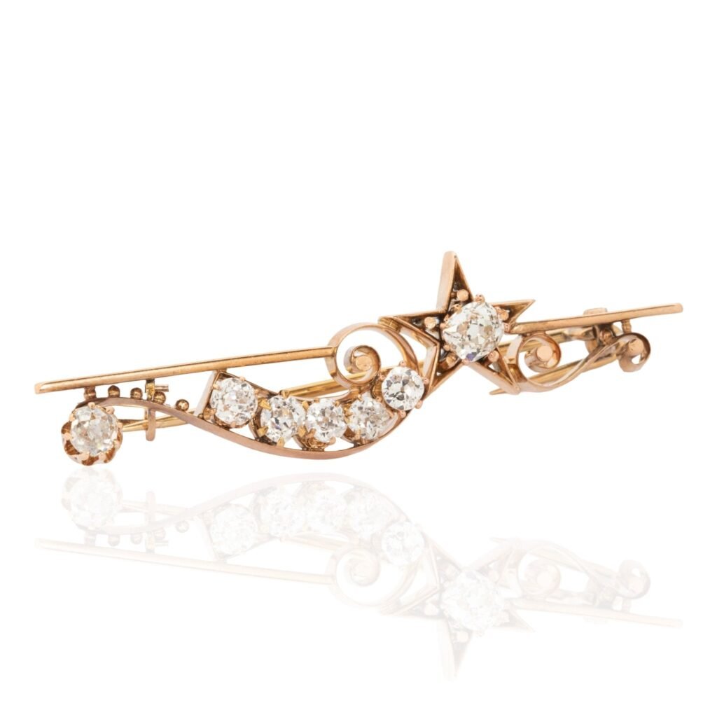 1.66ctw Antique Halley's Comet Brooch