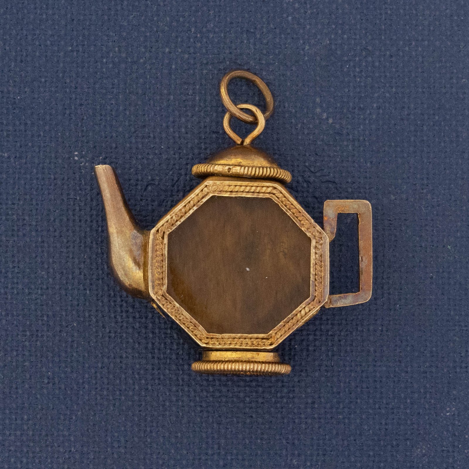 Antique Onyx & Tigers Eye Tea Pot Pendant