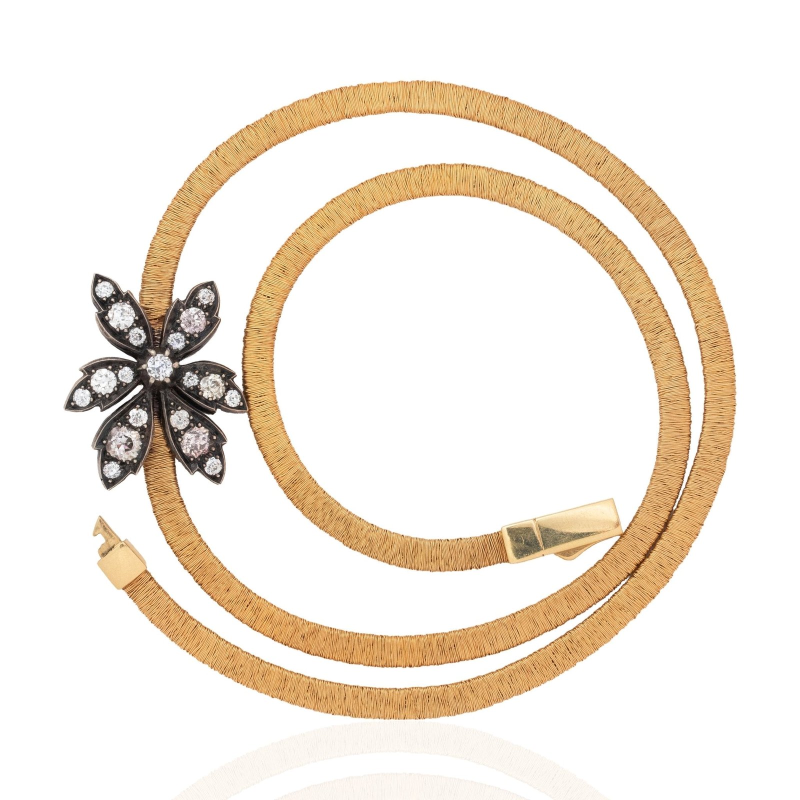 1.22ctw Antique Diamond Flower Necklace - Image 6