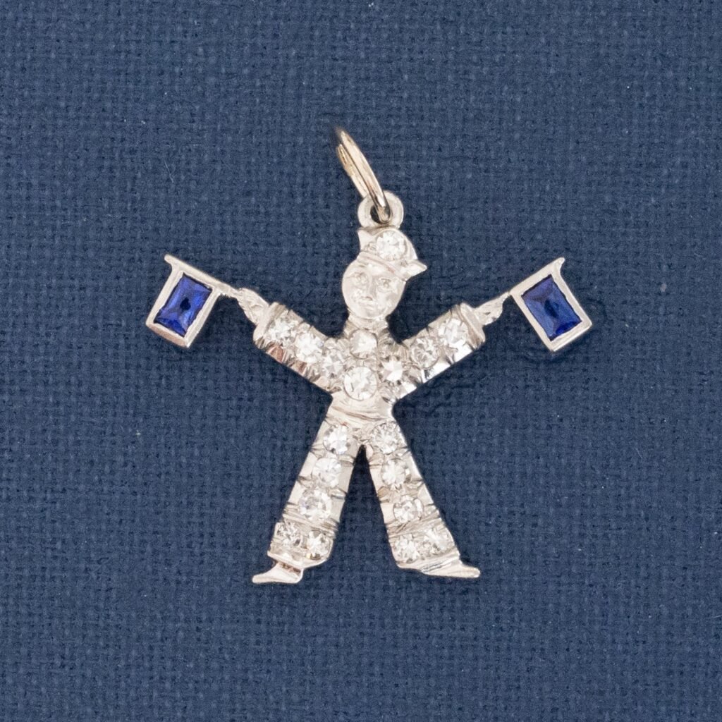 Art Deco Diamond Flagman Charm