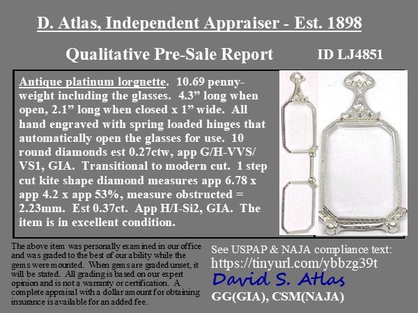 Art Deco Diamond Opera Lorgnette Folding Glasses - Image 3