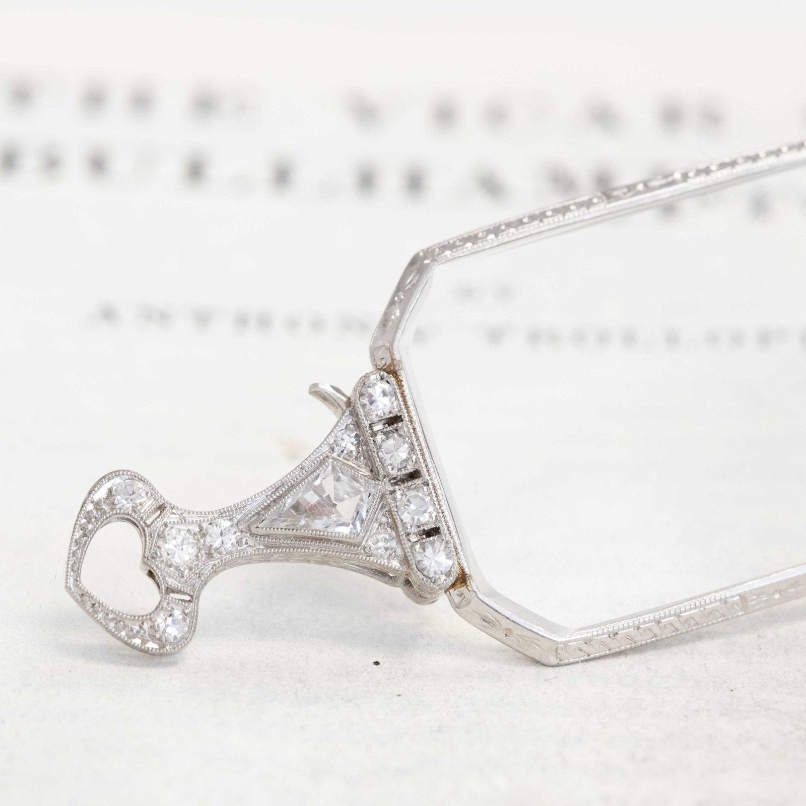 Art Deco Diamond Opera Lorgnette Folding Glasses - Image 4